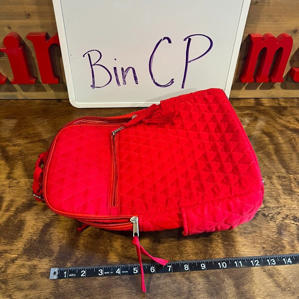 Red Quilted Mini Small backpack - Picture 1 of 7